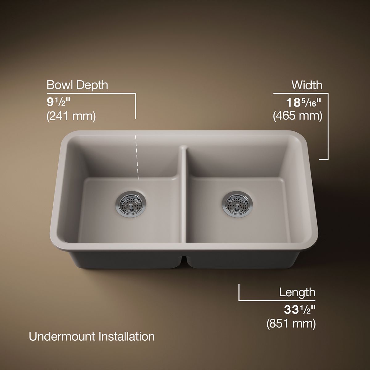 3/4 view of product with dimensions