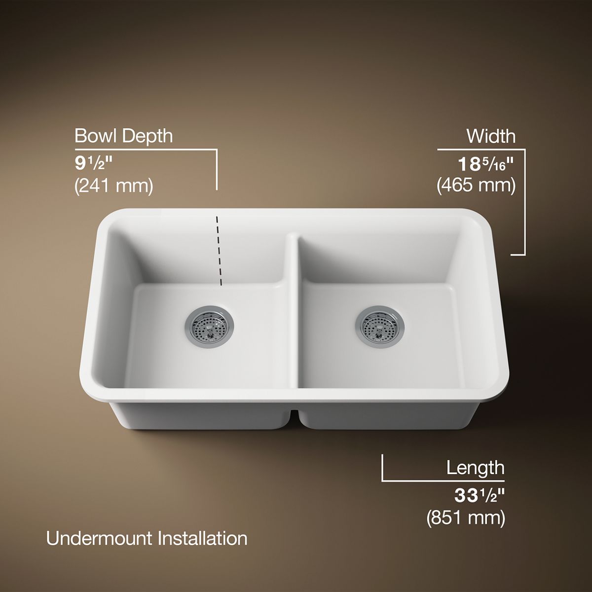 3/4 view of product with dimensions