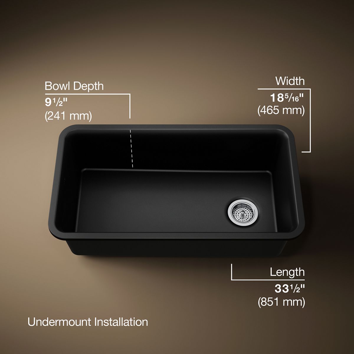3/4 view of product with dimensions