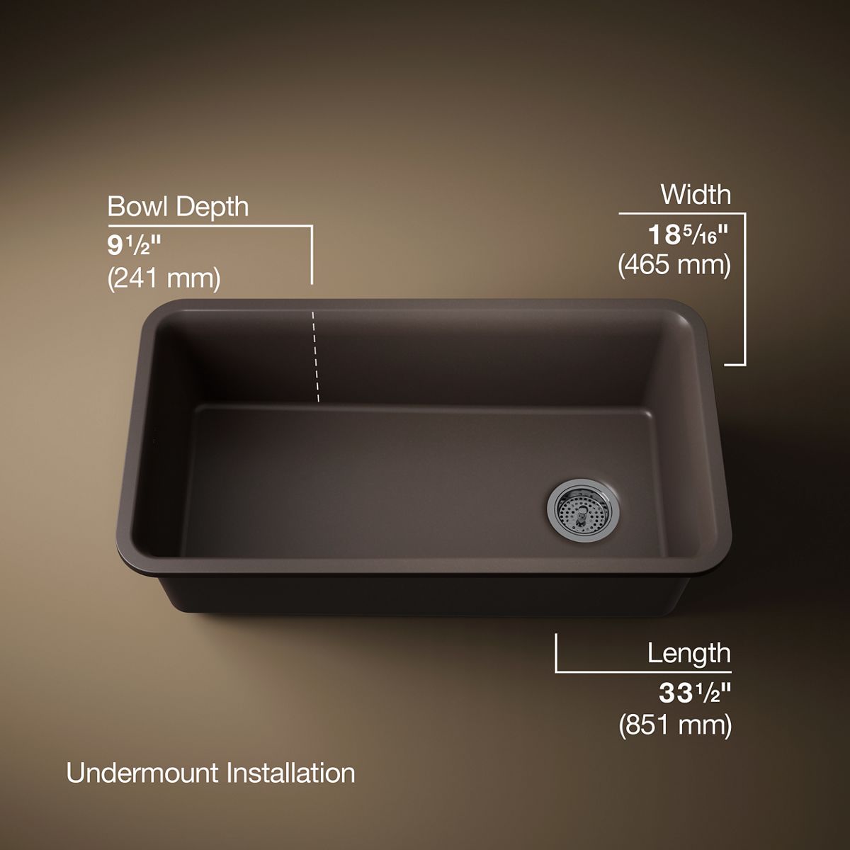 3/4 view of product with dimensions