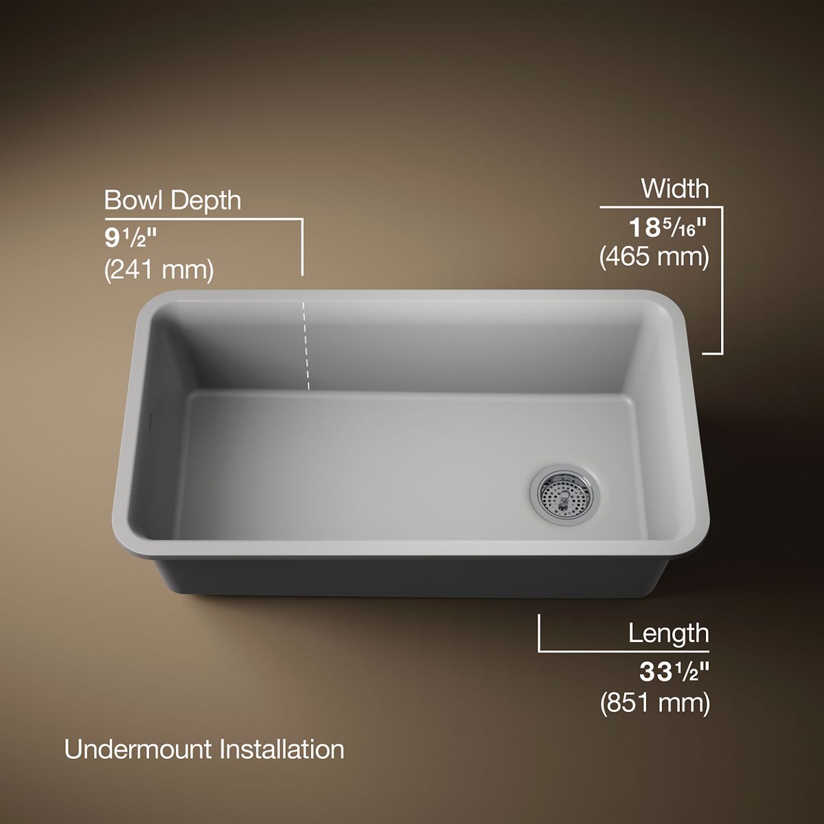 3/4 view of product with dimensions