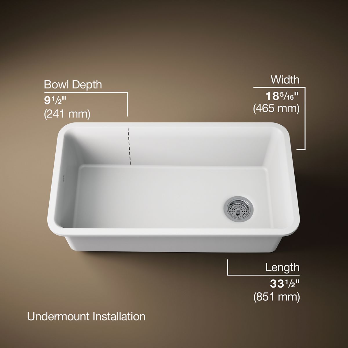 3/4 view of product with dimensions