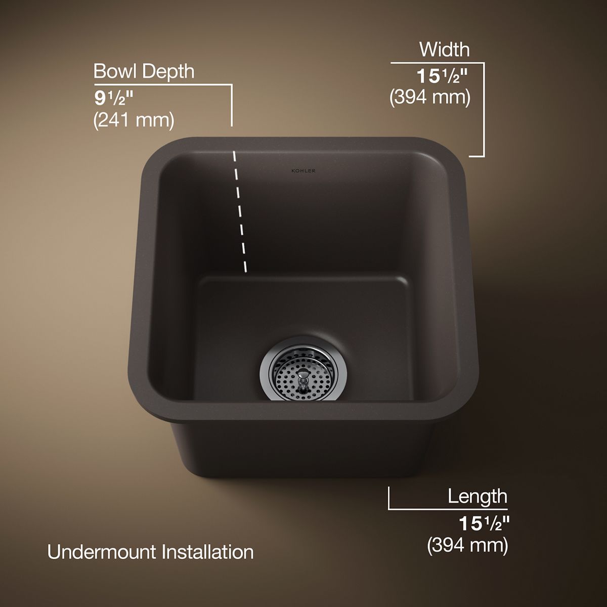 3/4 view of product with dimensions