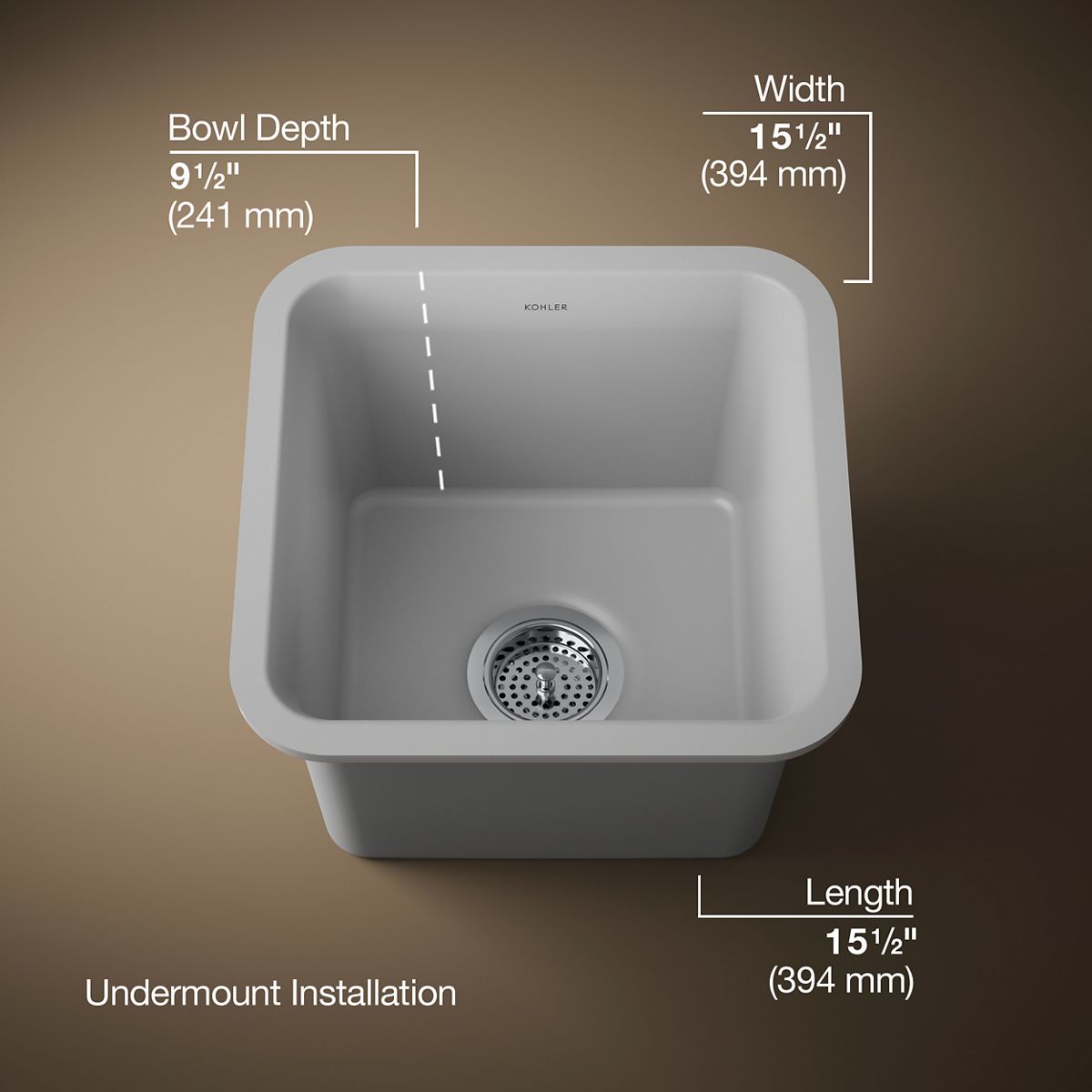 3/4 view of product with dimensions