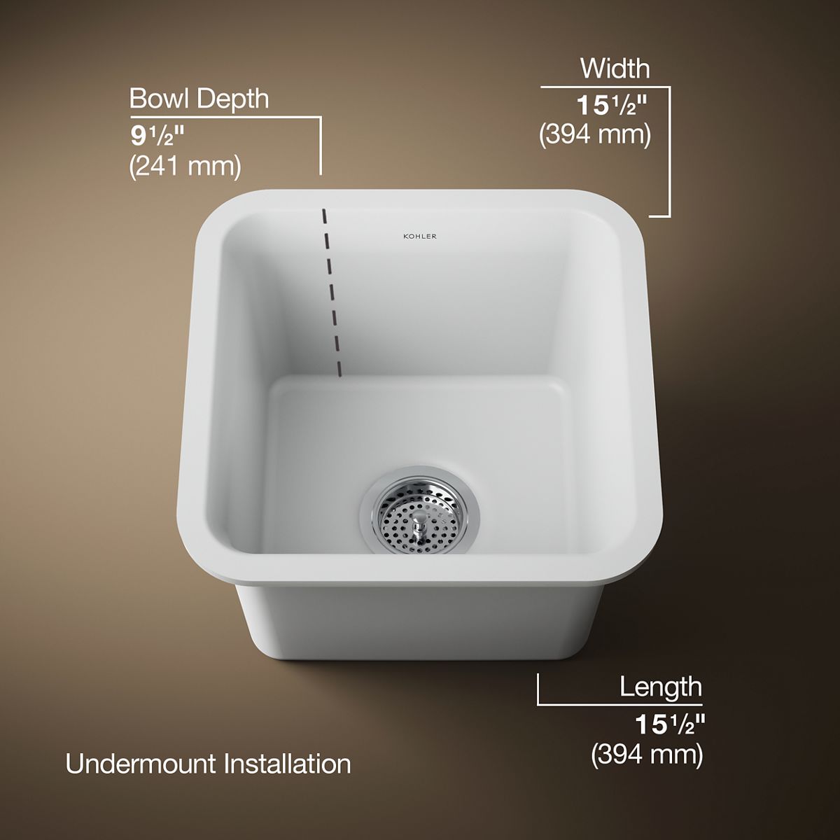 3/4 view of product with dimensions