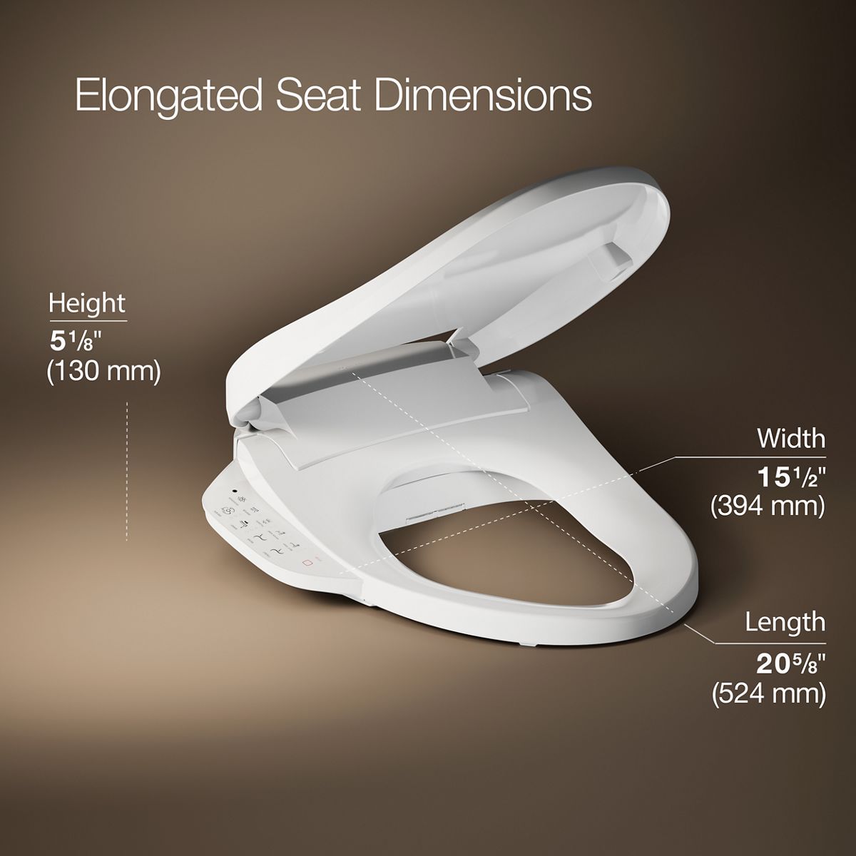 3/4 view of product with dimensions