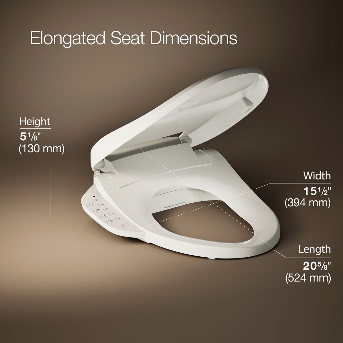 3/4 view of product with dimensions