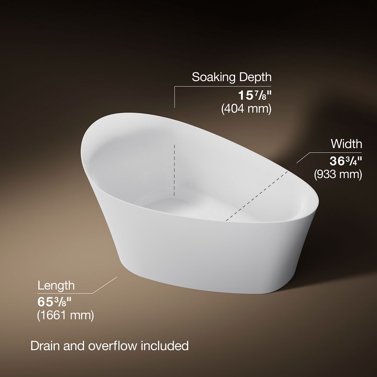 3/4 view of product with dimensions