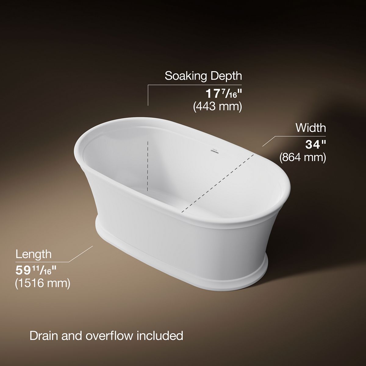 3/4 view of product with dimensions