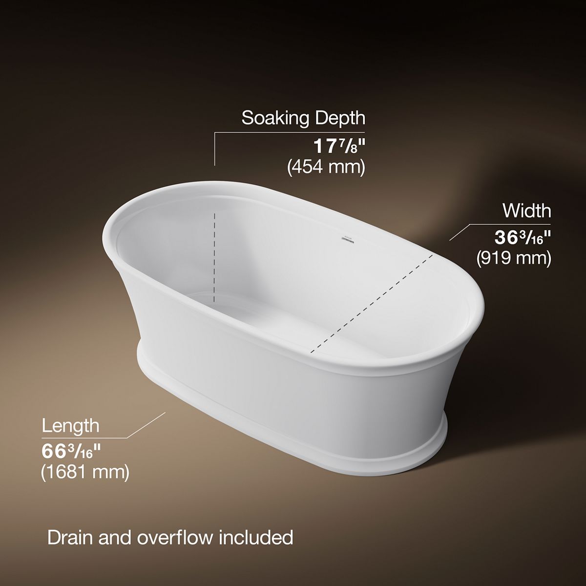 3/4 view of product with dimensions