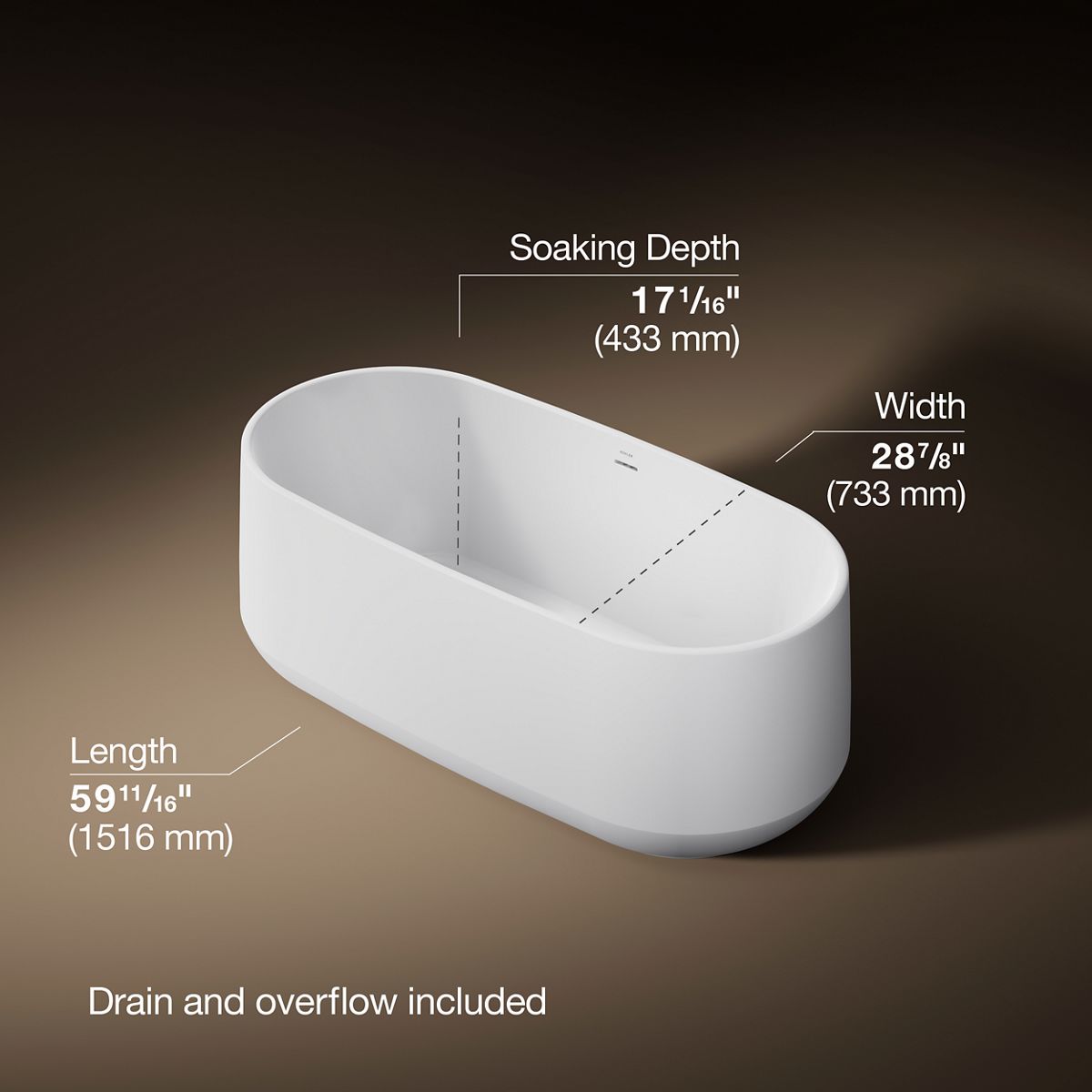 3/4 view of product with dimensions
