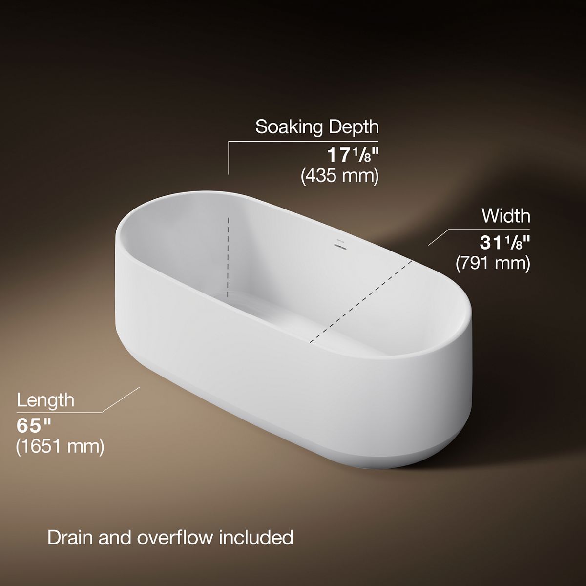 3/4 view of product with dimensions