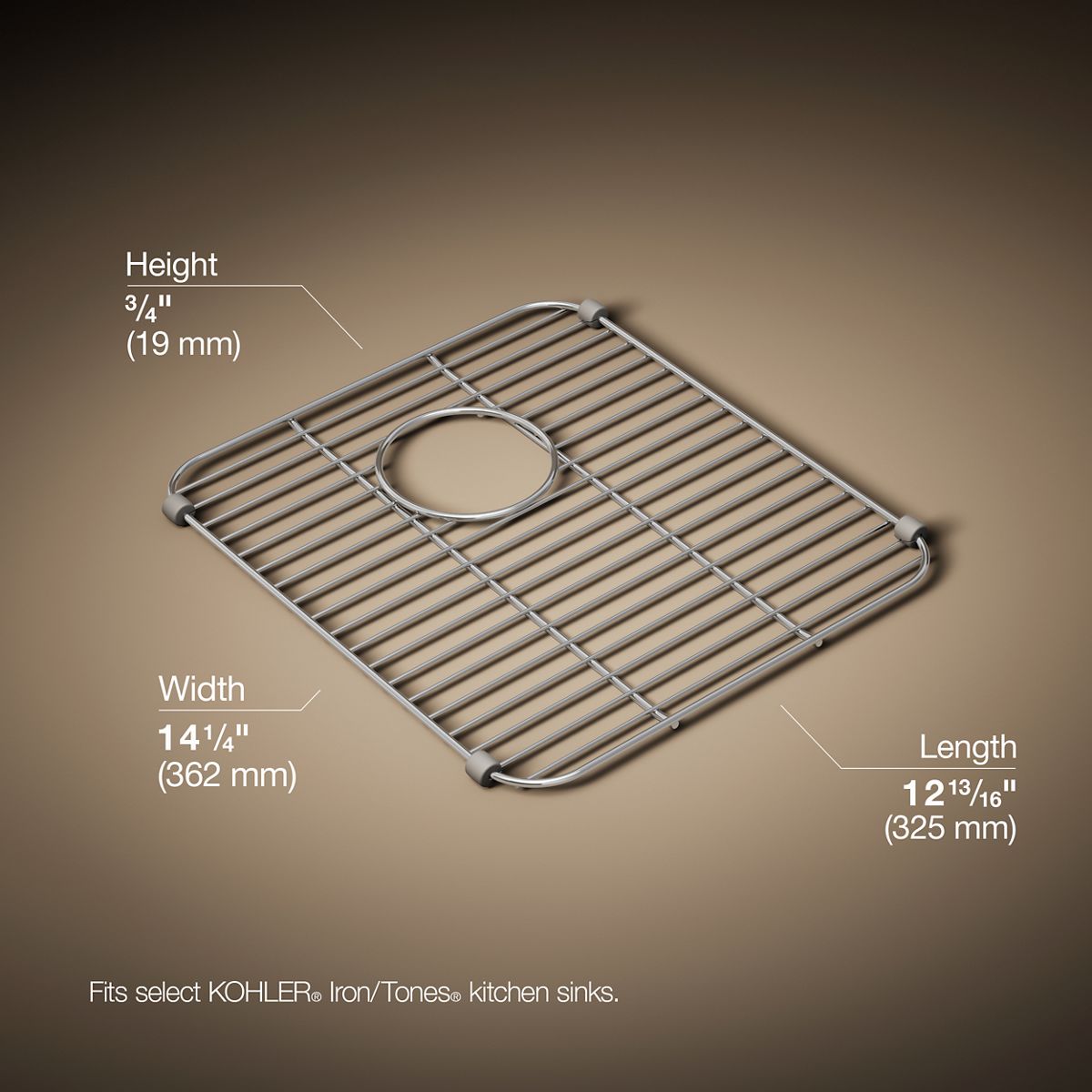3/4 view of product with dimensions
