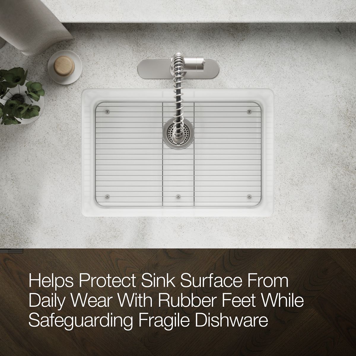 View of products in room from above