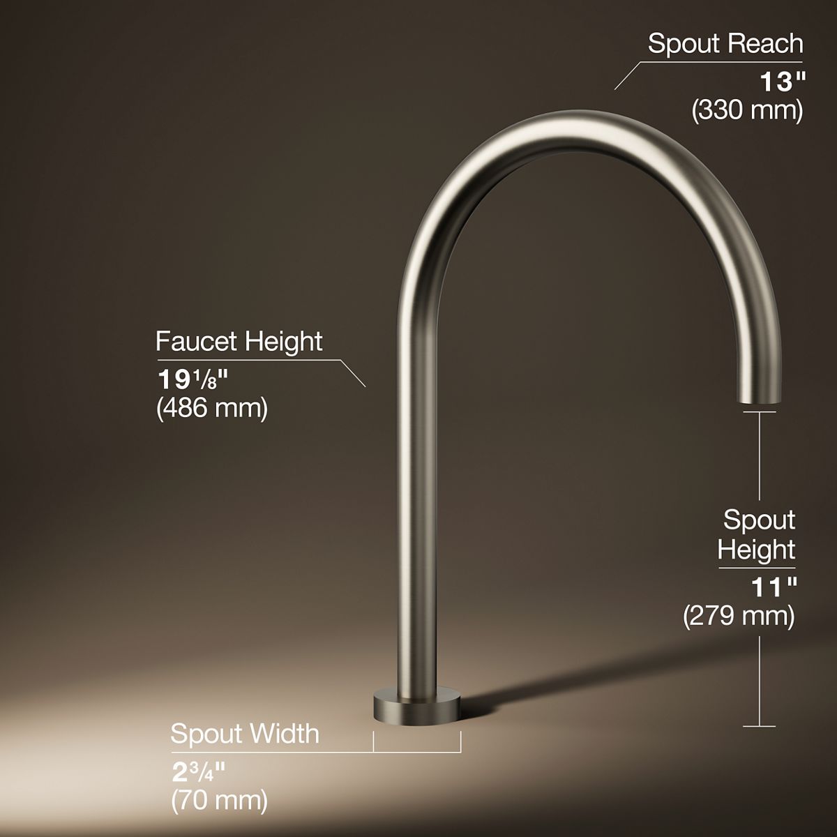 3/4 view of product with dimensions