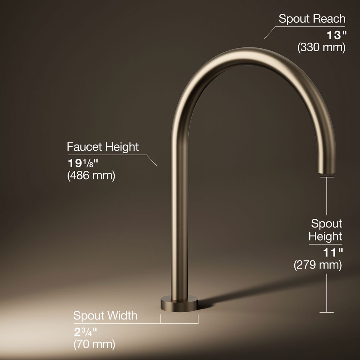 3/4 view of product with dimensions