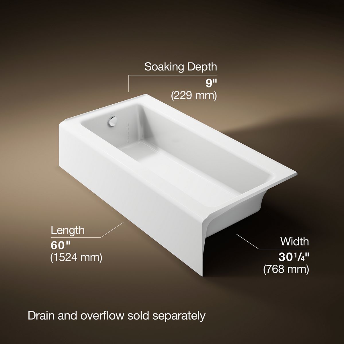 3/4 view of product with dimensions