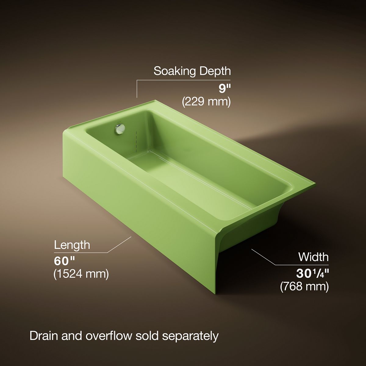 3/4 view of product with dimensions