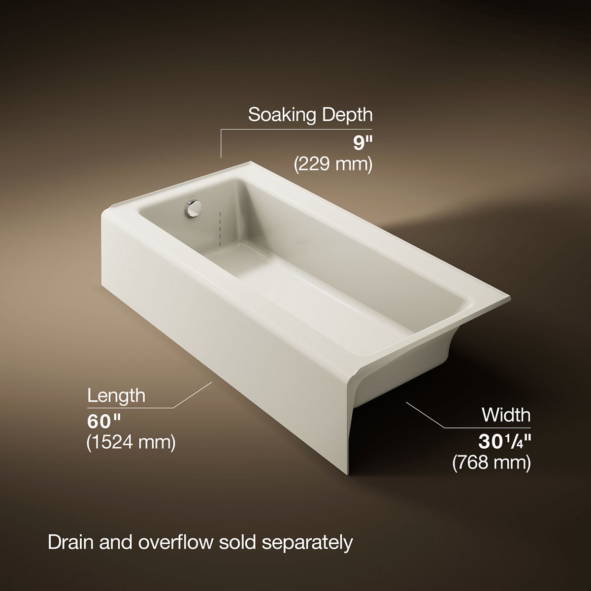 3/4 view of product with dimensions