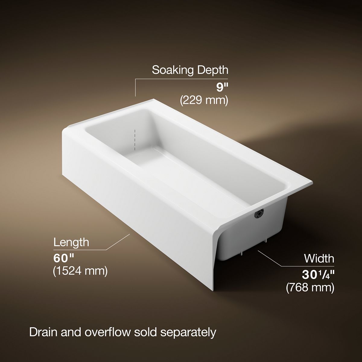 3/4 view of product with dimensions