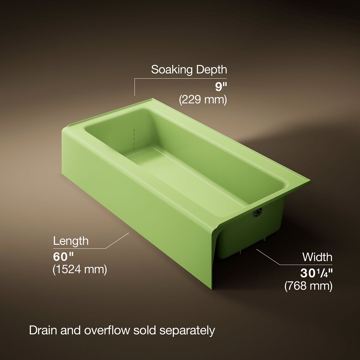 3/4 view of product with dimensions