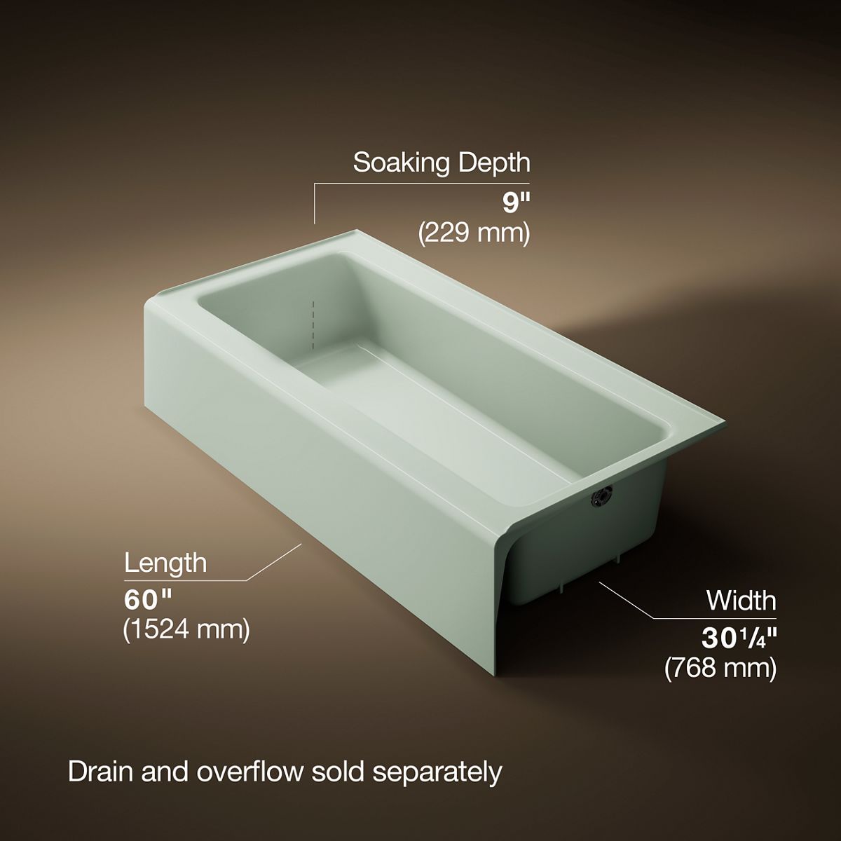 3/4 view of product with dimensions