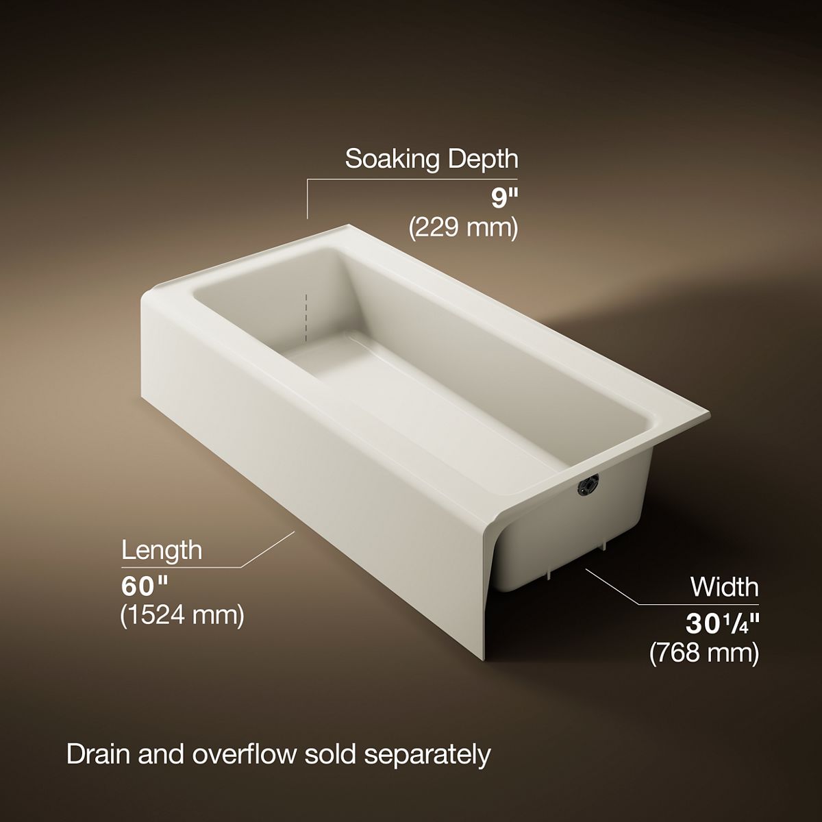 3/4 view of product with dimensions