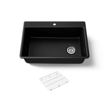33enko eModernDecor Topmount Drop-In 18G Stainless Steel 33-1/8 in