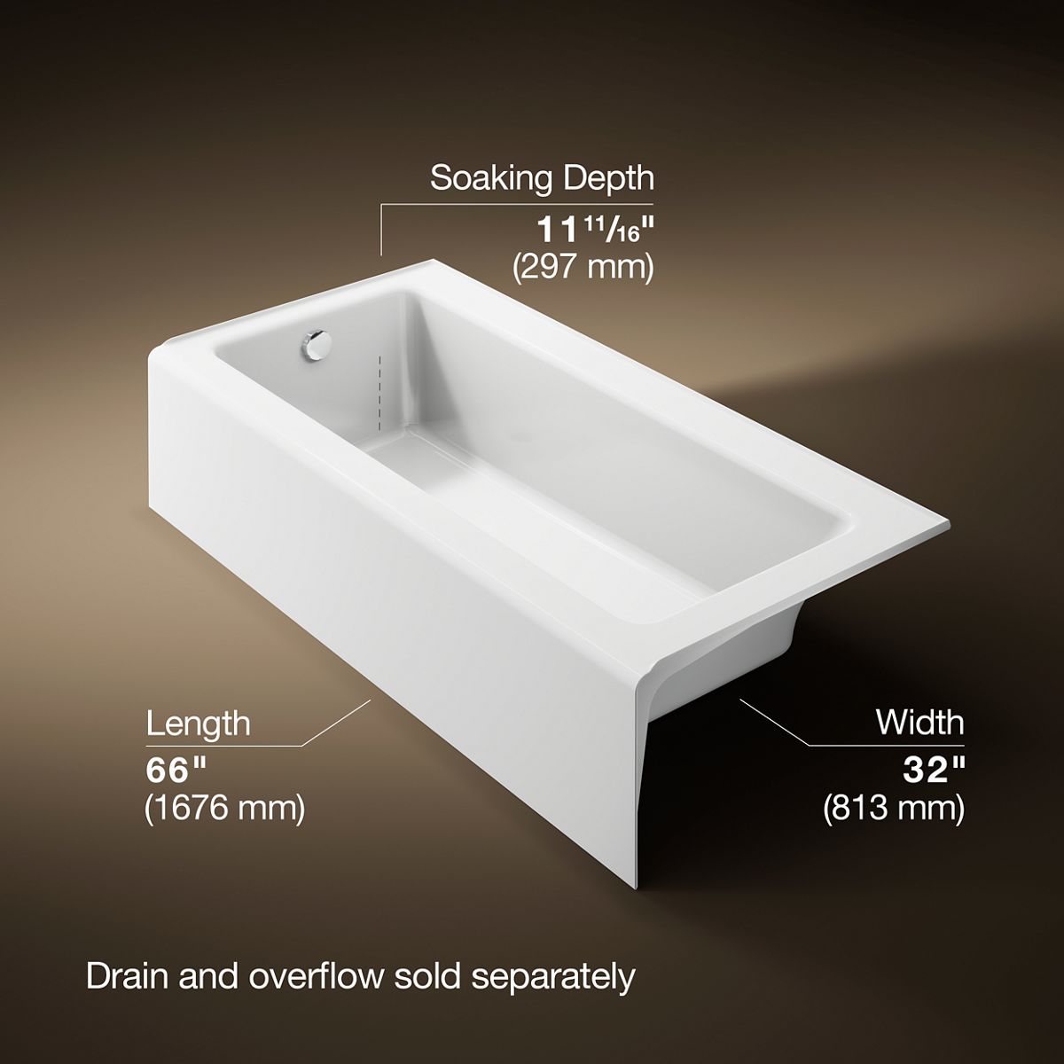 3/4 view of product with dimensions