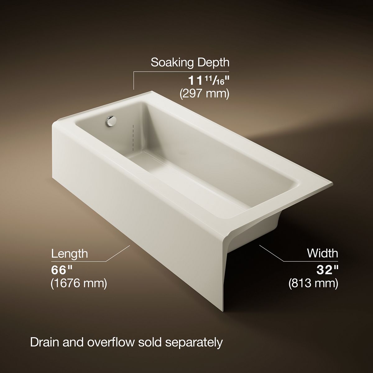 3/4 view of product with dimensions