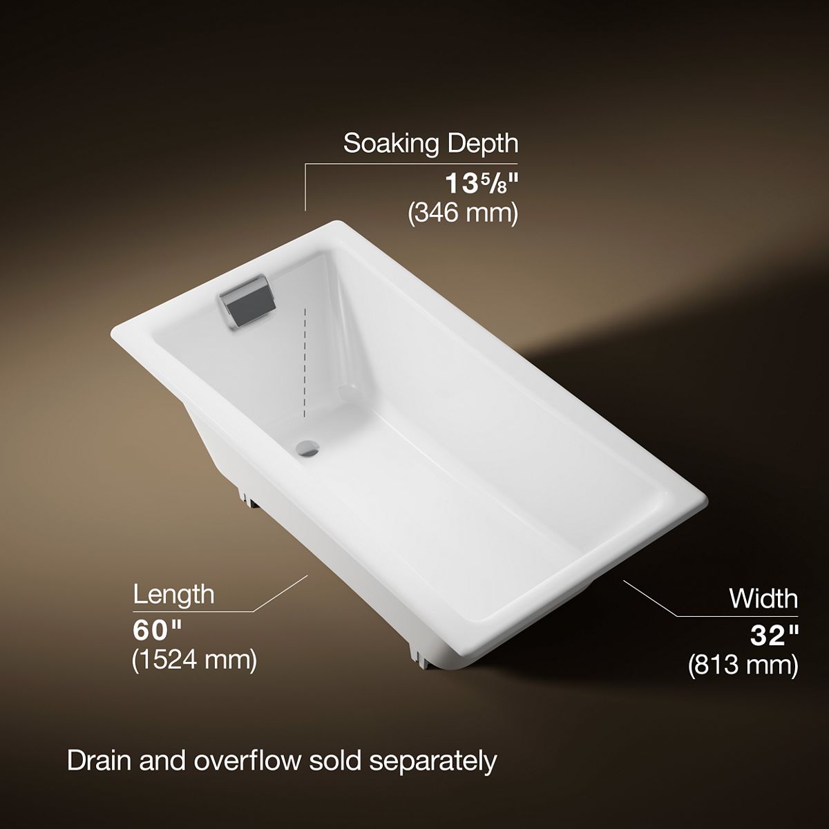 3/4 view of product with dimensions