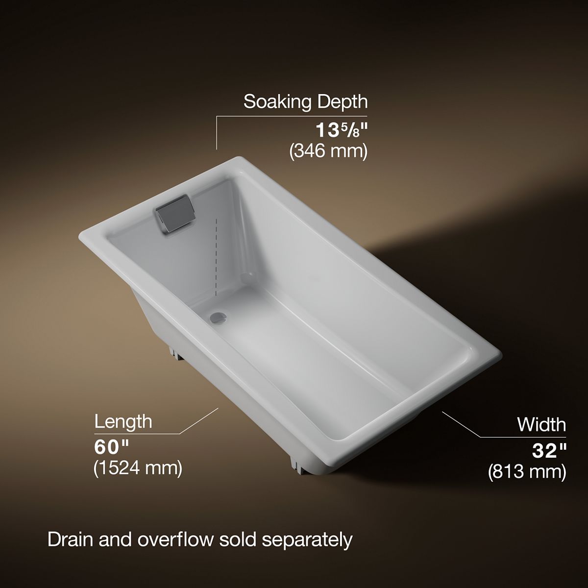 3/4 view of product with dimensions