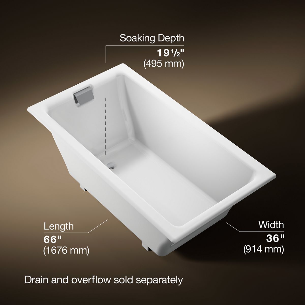 3/4 view of product with dimensions