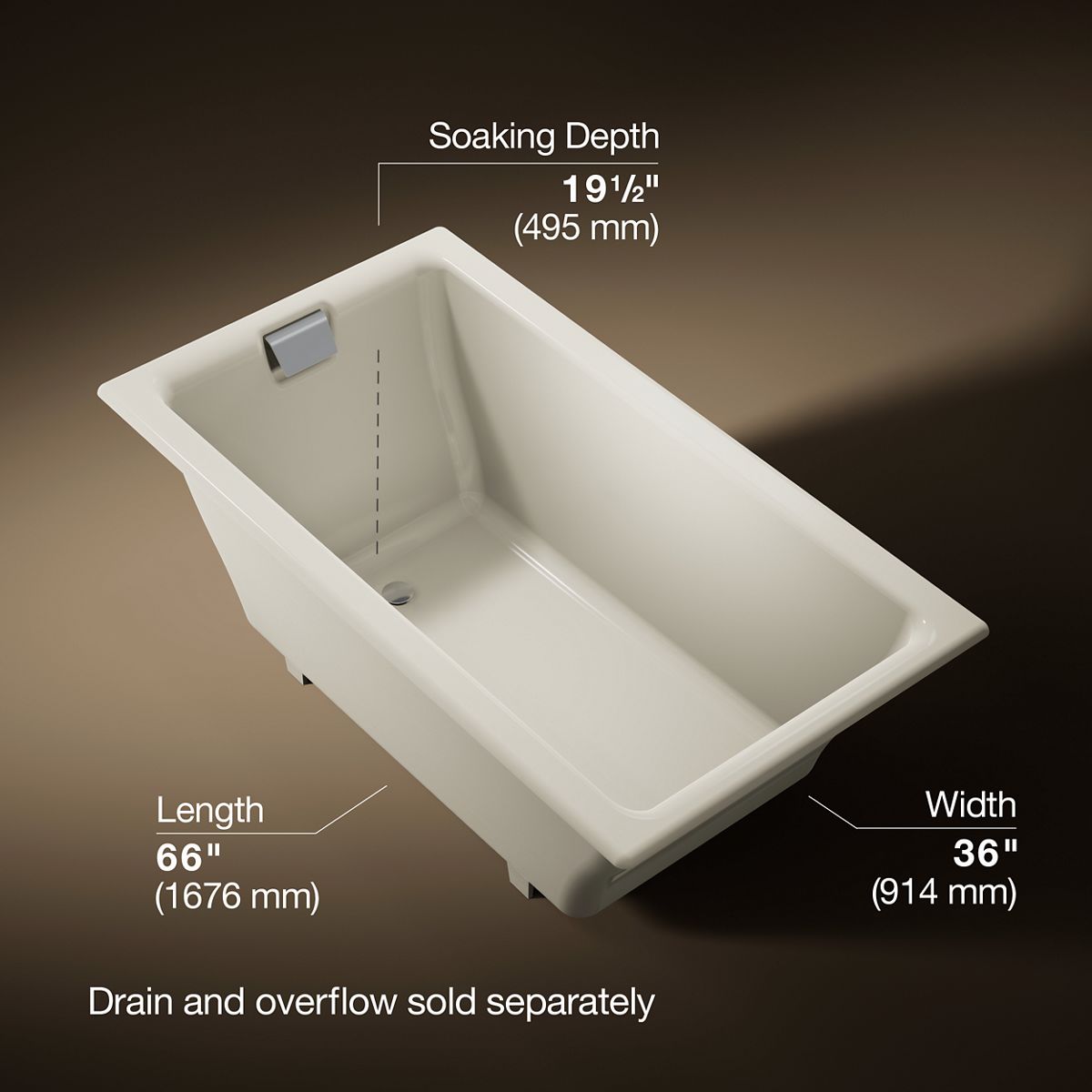 3/4 view of product with dimensions