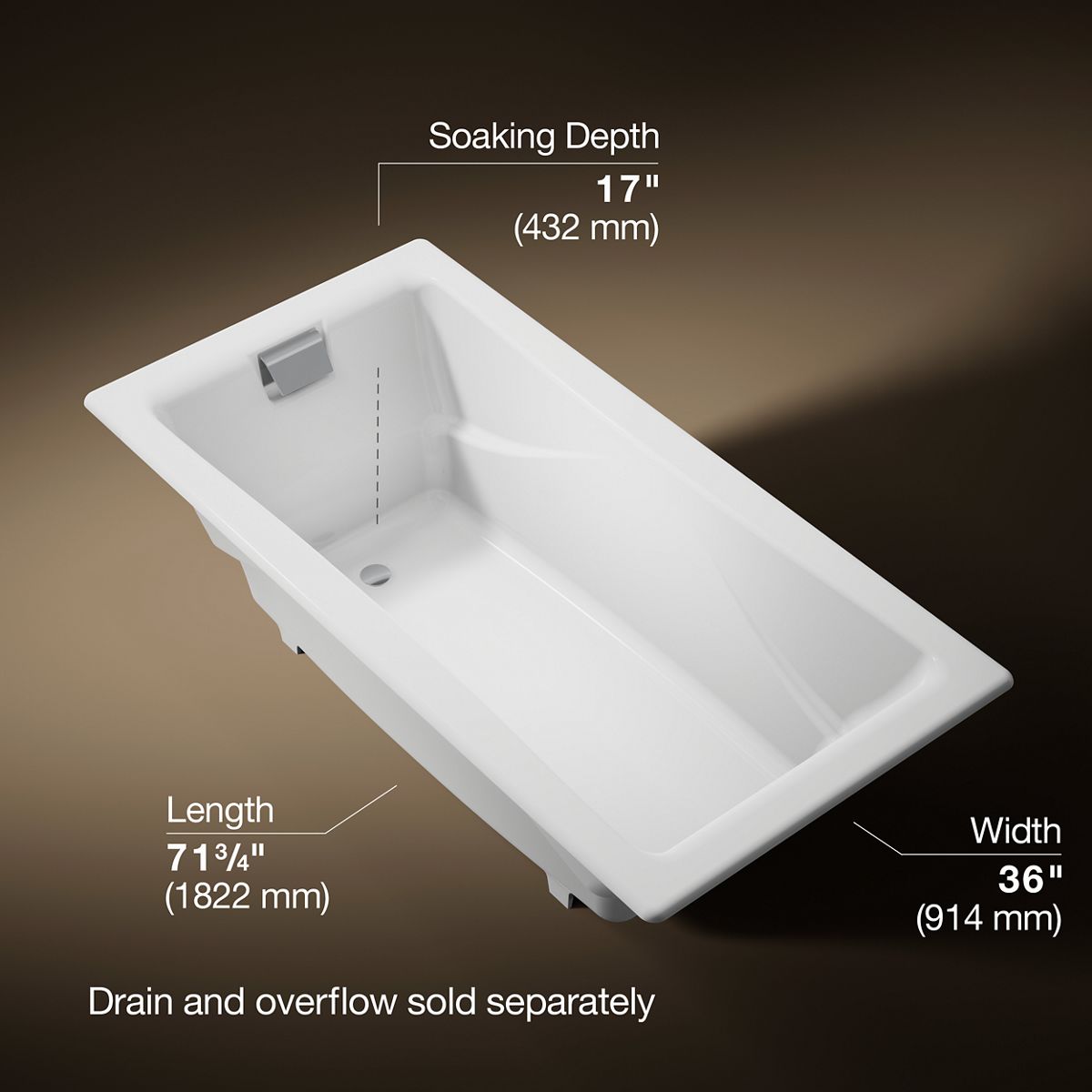 3/4 view of product with dimensions