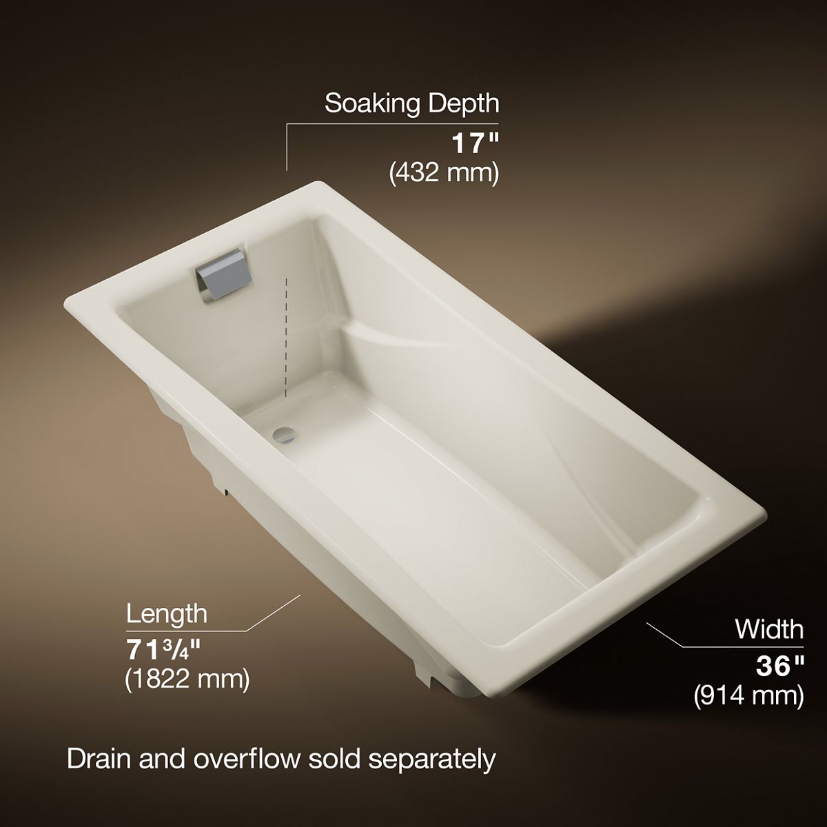 3/4 view of product with dimensions
