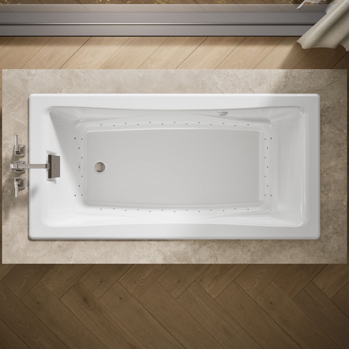View of products in room from above