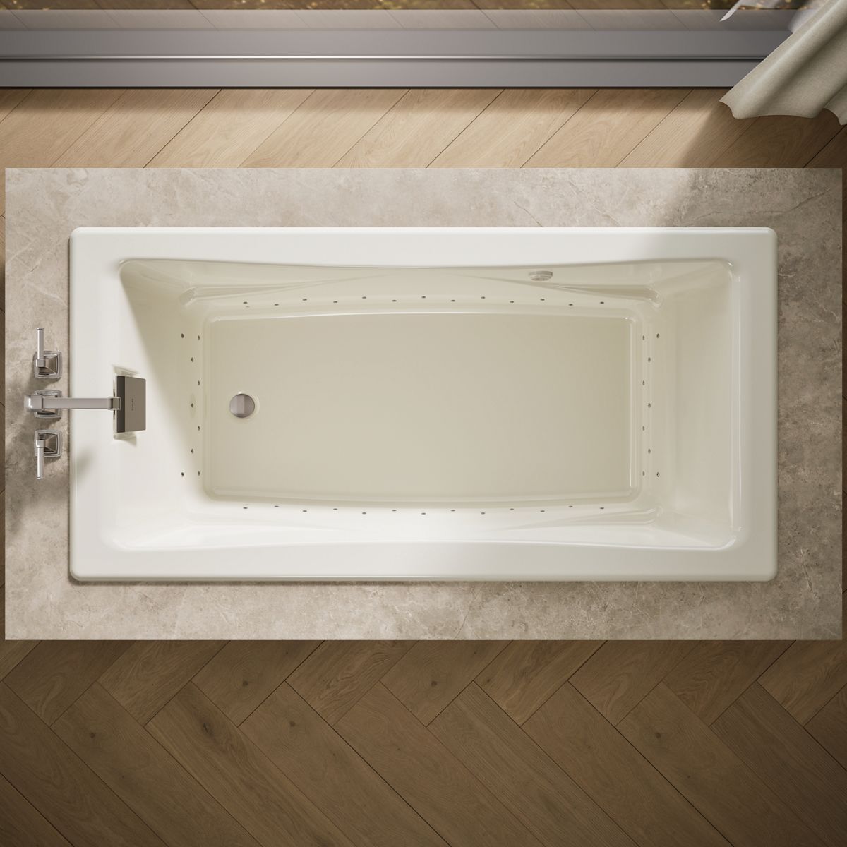 View of products in room from above
