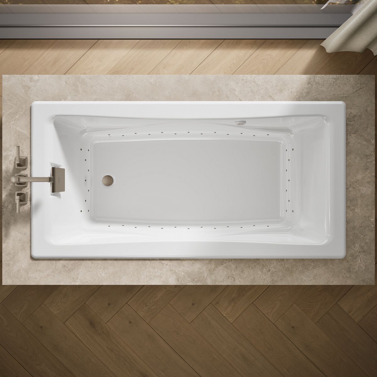 View of products in room from above