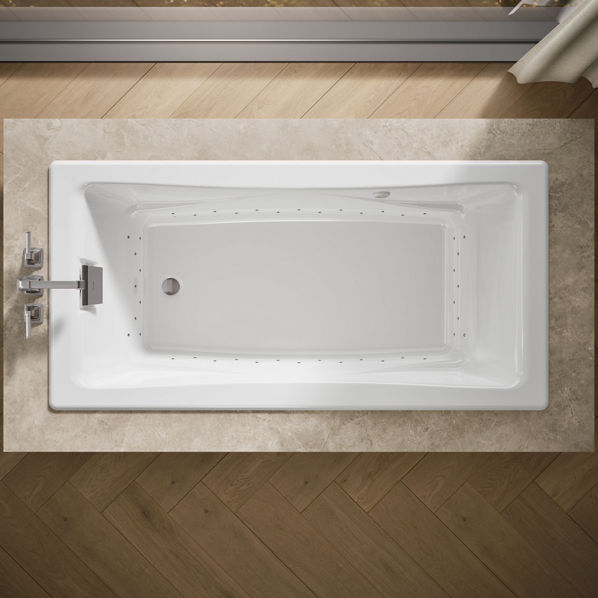 View of products in room from above