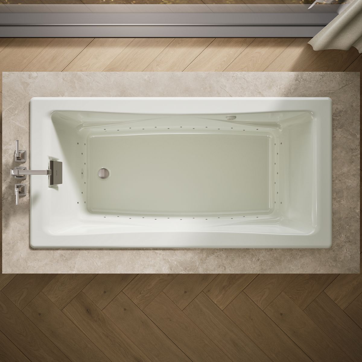View of products in room from above