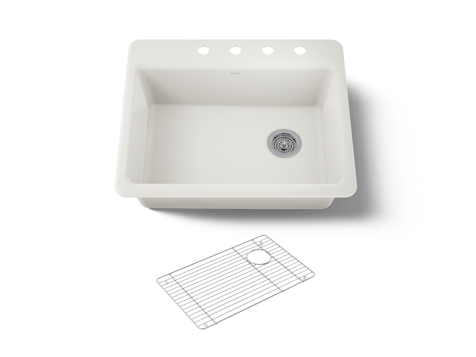 KOHLER | K-8668-4A1 | Riverby Top-Mount Single-Bowl Sink, 4 Holes