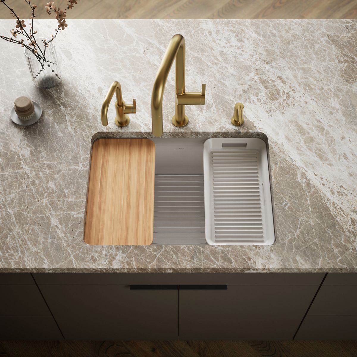 Riverby Undermount Workstation Sink | K-8668-5UPC | KOHLER