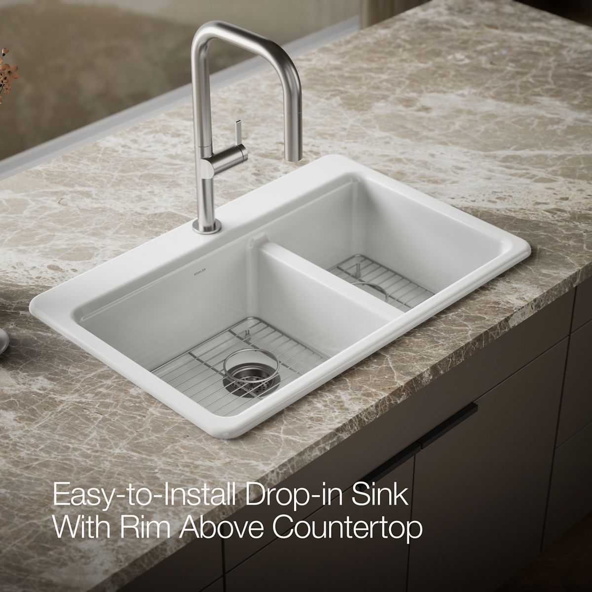 Riverby Top-Mount Double-Bowl Sink | K-8669-1A1 | KOHLER