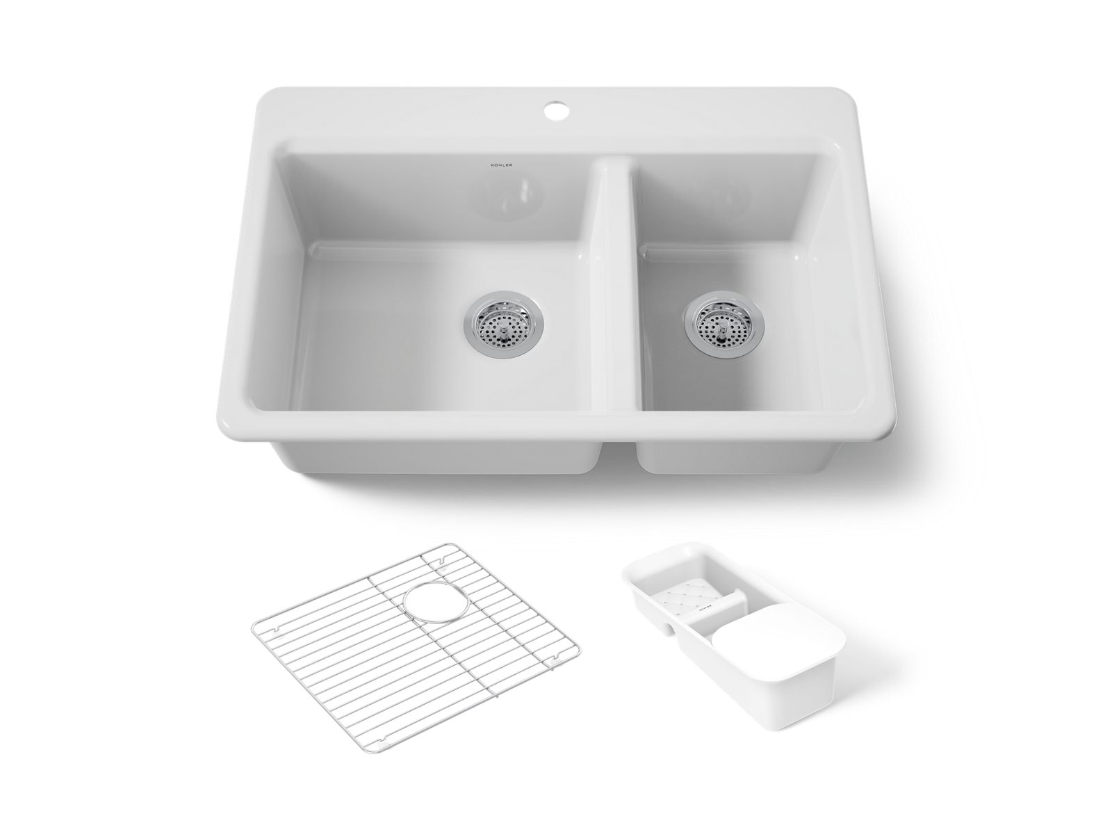 Riverby 33" top-mount double-bowl workstation kitchen sink