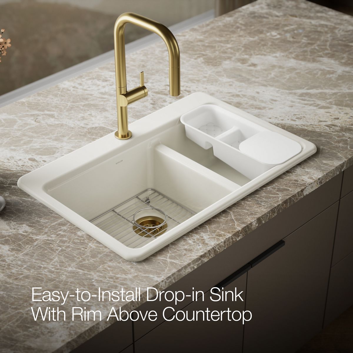 Riverby Top-Mount Double-Bowl Workstation Kitchen Sink | K-8669