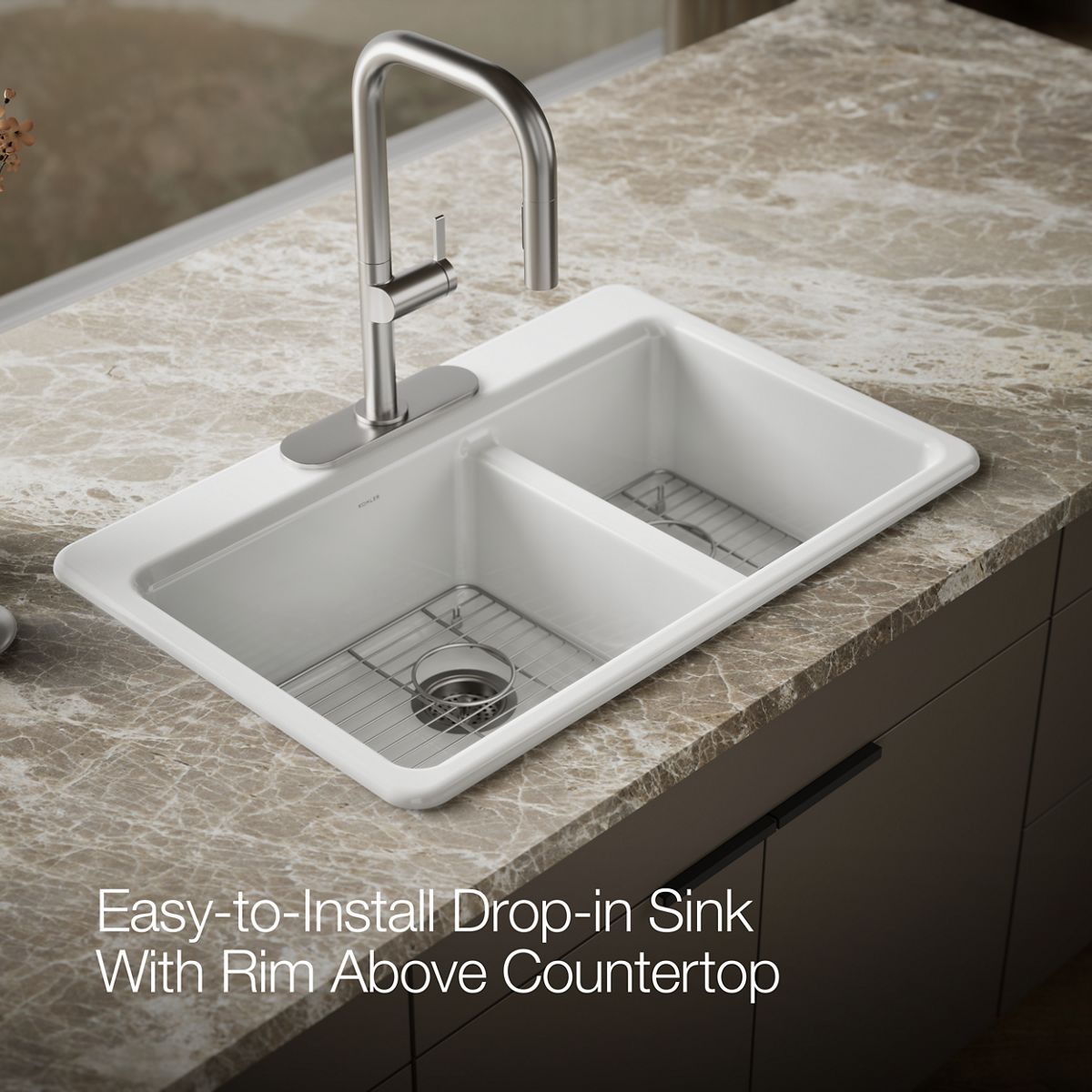 Riverby Top-Mount Double-Bowl Sink | K-8669-3A1 | KOHLER