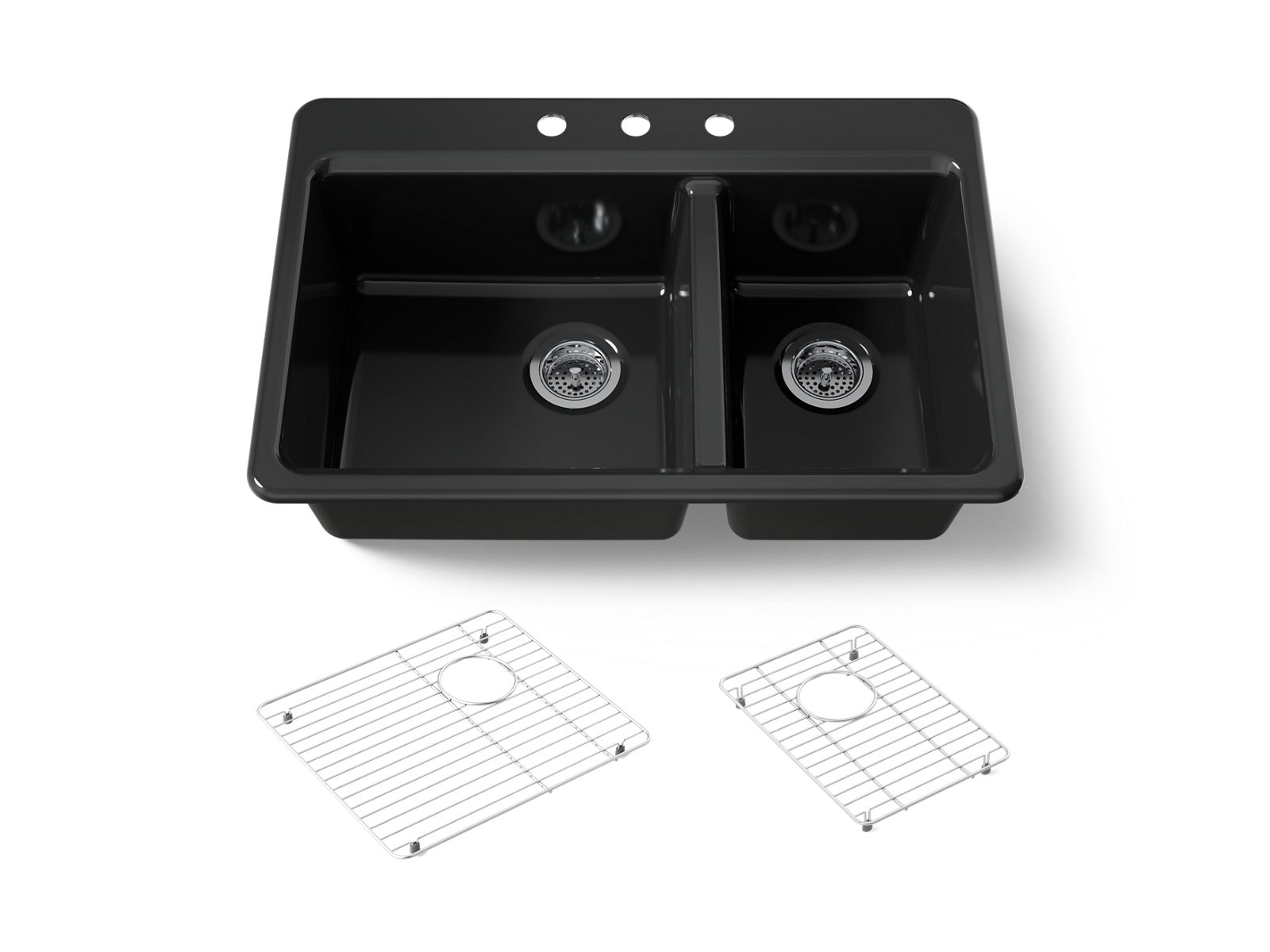 Riverby 33" top-mount double-bowl kitchen sink