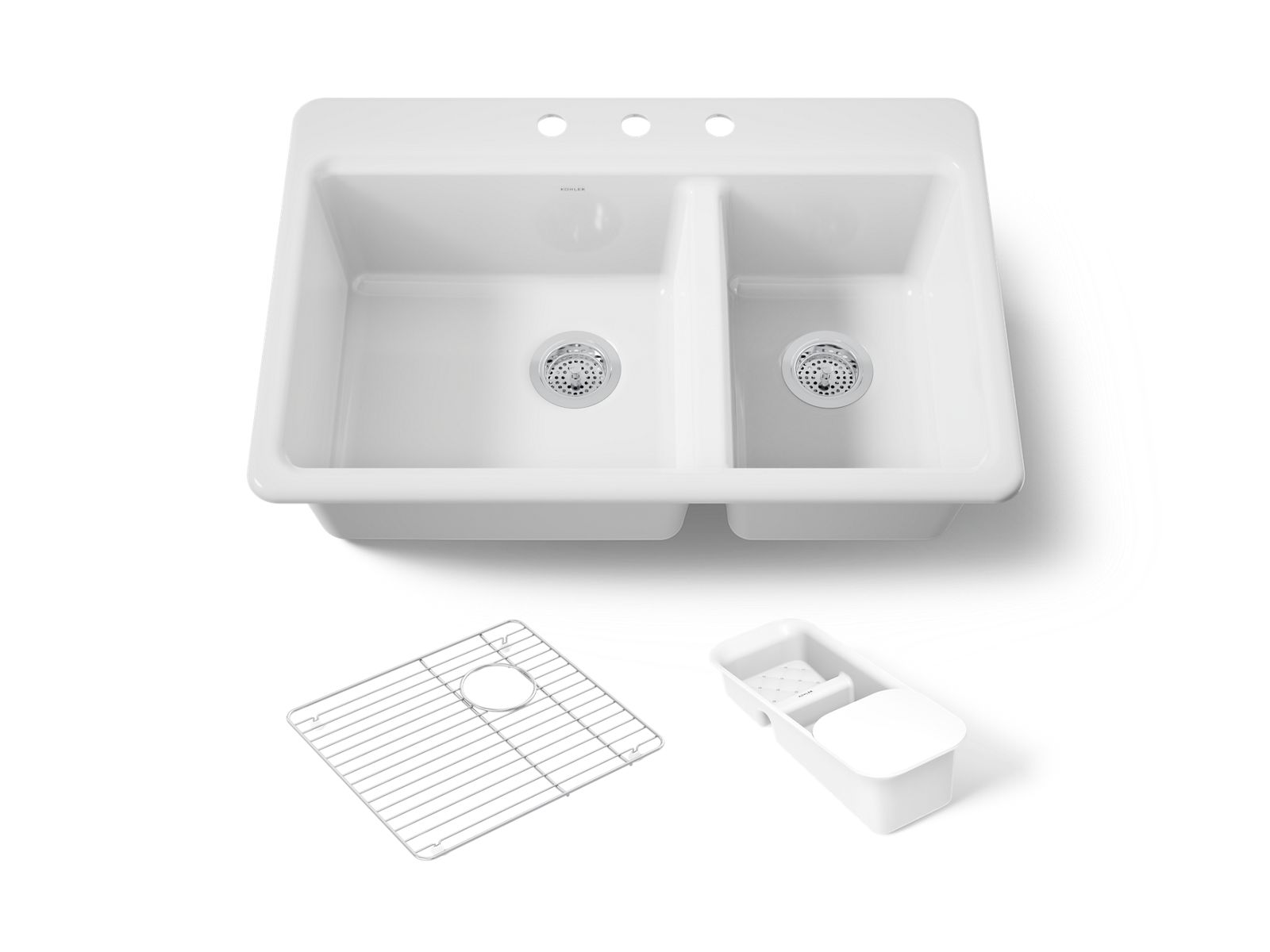 Riverby 33" top-mount double-bowl workstation kitchen sink