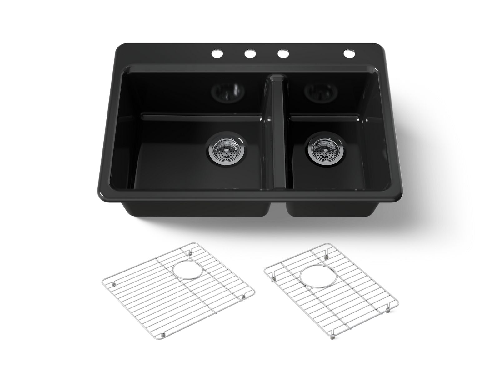 Riverby 33" top-mount double-bowl kitchen sink